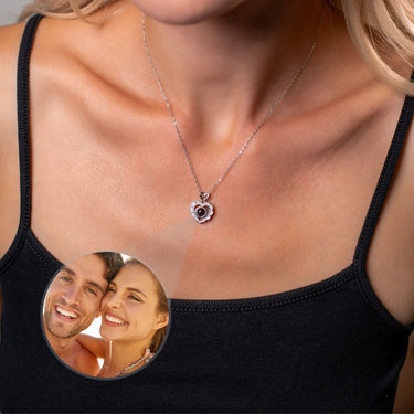 Feminine Photo Necklace - Personalised Necklace - Customised Necklace Necklace Silver Brother & Sisters